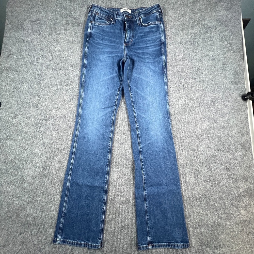 Wrangler Retro Bailey Bootcut Jeans Womens 28x36 Blue Cotton High Rise Cowgirl